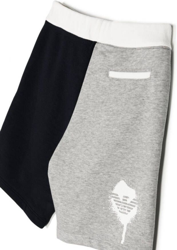 Emporio Armani Kids Trainingsshorts met colourblocking Zwart
