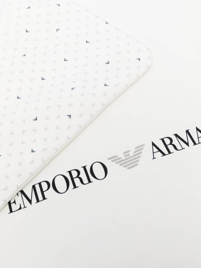 Emporio Armani Kids Deken met logoprint Wit