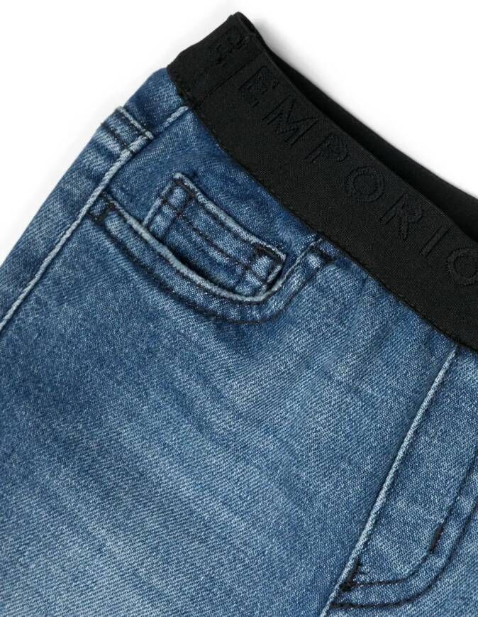 Emporio Armani Kids Elastische jeans Blauw
