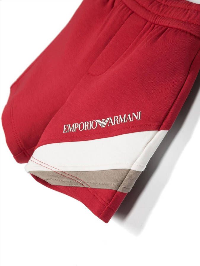 Emporio Armani Kids Elastische shorts Rood