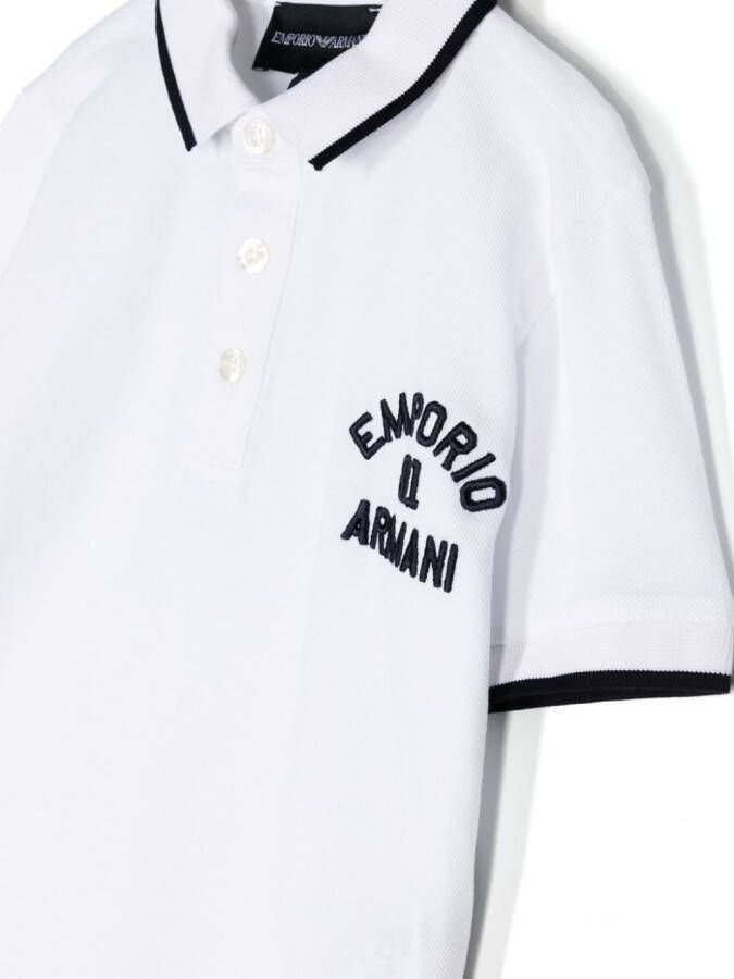 Emporio Armani Kids Poloshirt met geborduurd logo Wit
