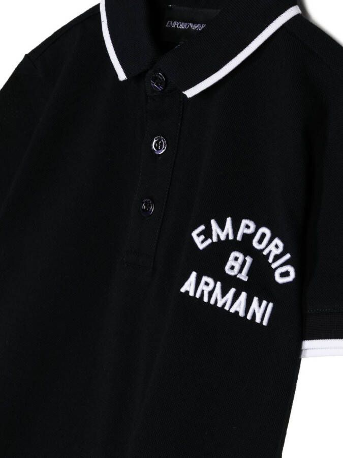 Emporio Armani Kids Poloshirt met geborduurd logo Zwart
