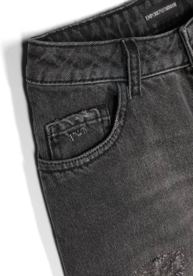 Emporio Armani Kids Jeans met vervaagd effect Zwart