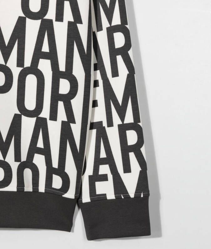 Emporio Armani Kids Hoodie met logoprint Wit