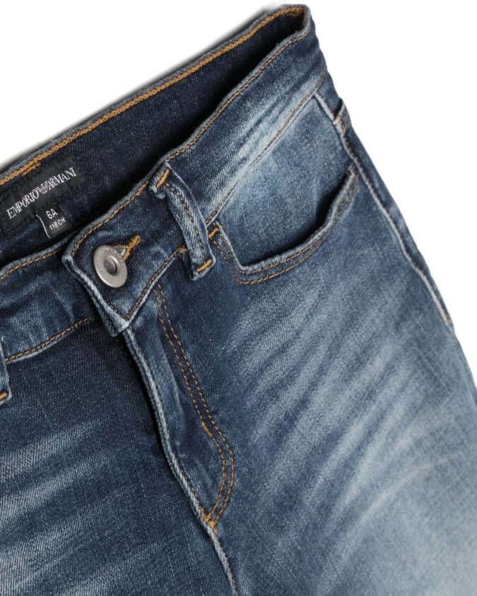 Emporio Armani Kids Jeans met vervaagd-effect Blauw