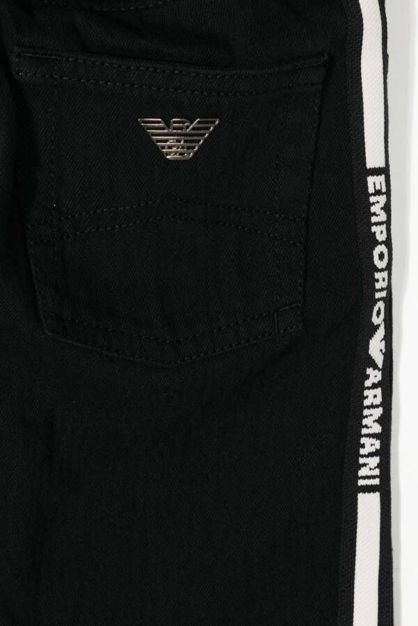 Emporio Armani Kids Jeans met logoband Zwart