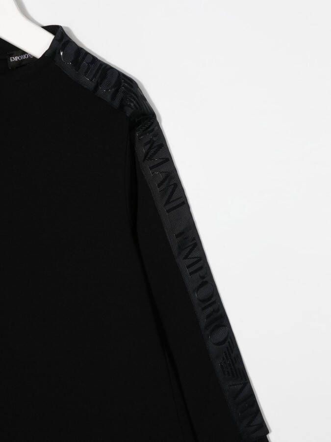 Emporio Armani Kids Jurk met logoband Blauw