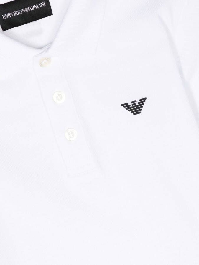 Emporio Armani Kids Poloshirt met logo-reliëf Wit