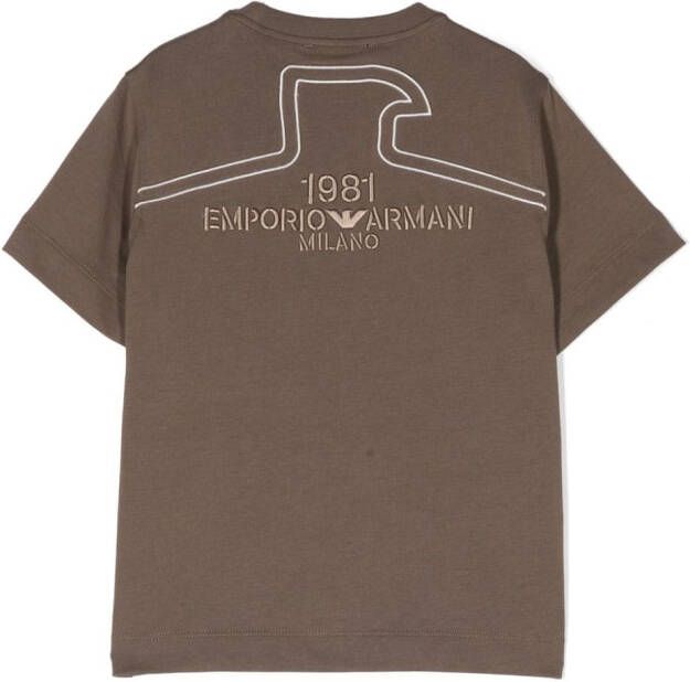 Emporio Armani Kids T-shirt met geborduurd logo Bruin