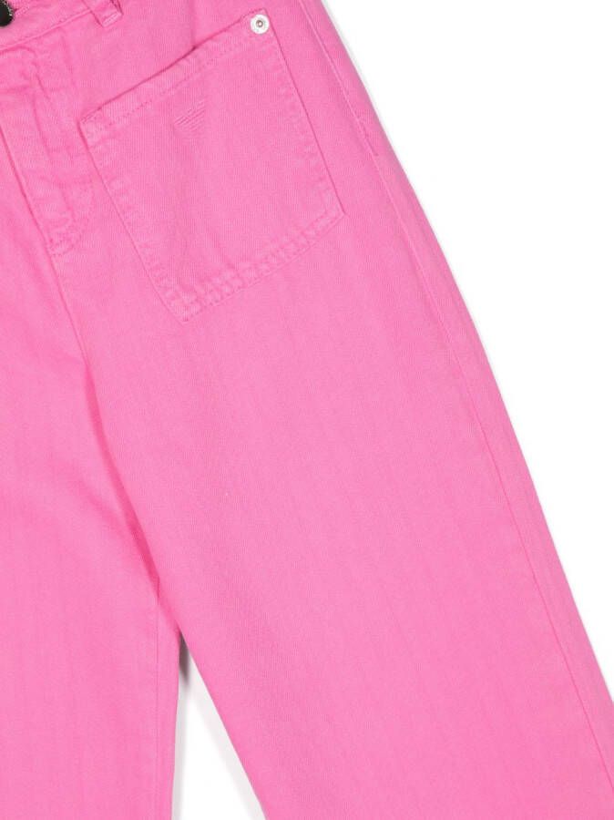 Emporio Armani Kids Jeans met geborduurd logo Roze