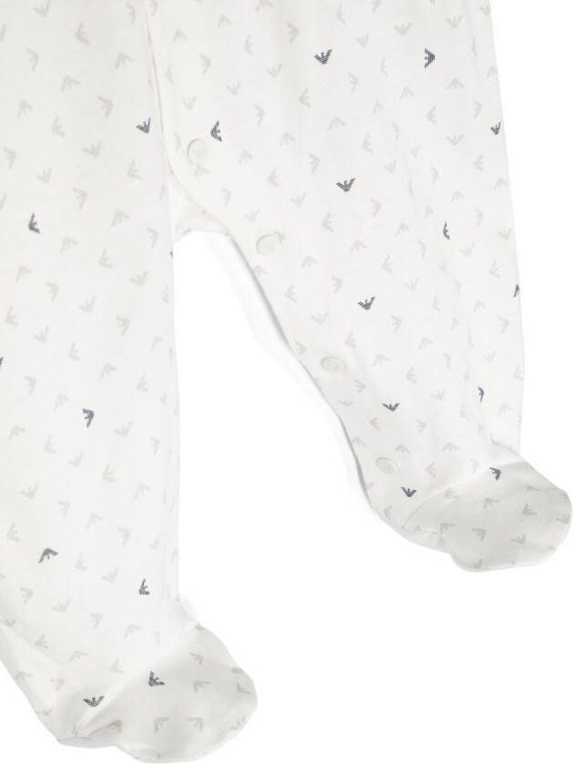 Emporio Armani Kids Romper en muts met logoprint Wit