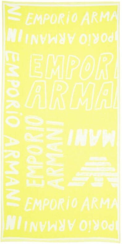 Emporio Armani Kids Handdoek met logoprint Groen