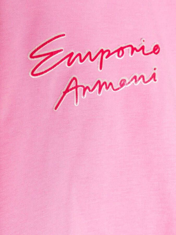 Emporio Armani Kids T-shirt met logoprint Roze