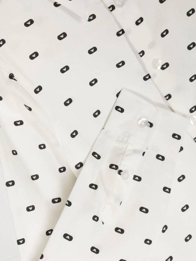 Emporio Armani Kids Shirt met logoprint Wit
