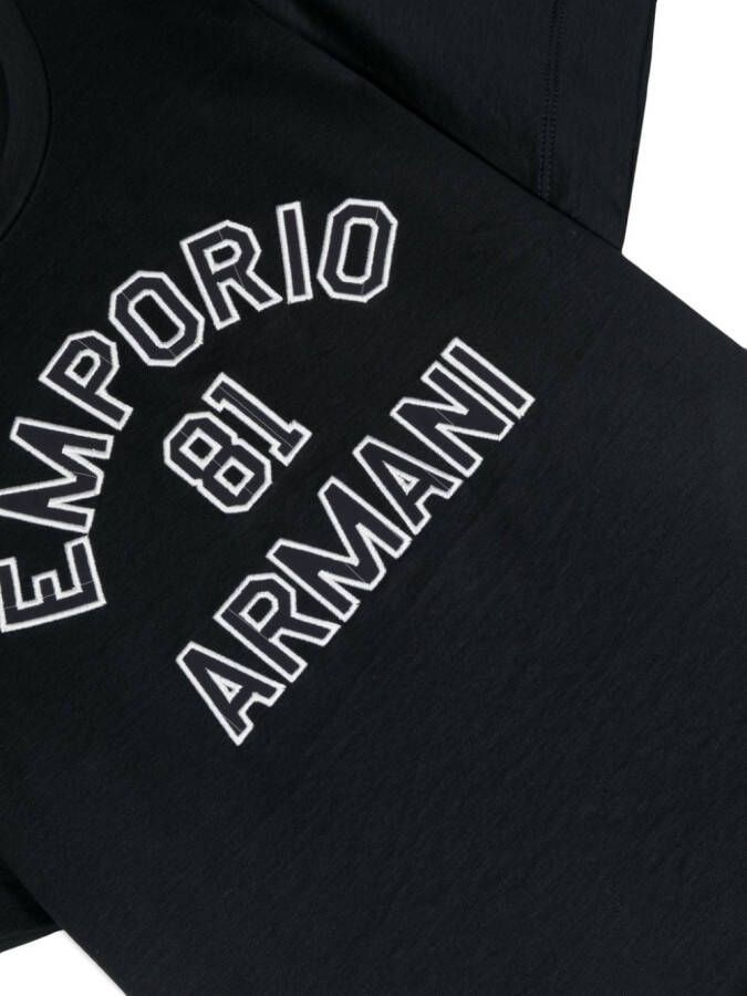 Emporio Armani Kids T-shirt met logoprint Zwart