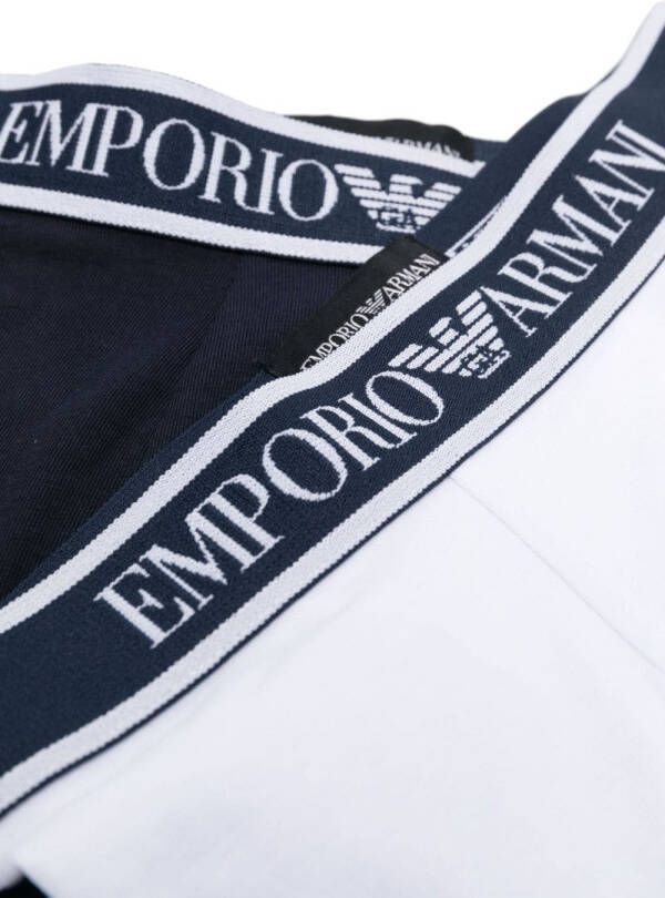 Emporio Armani Kids Twee boxershorts met logoband Blauw
