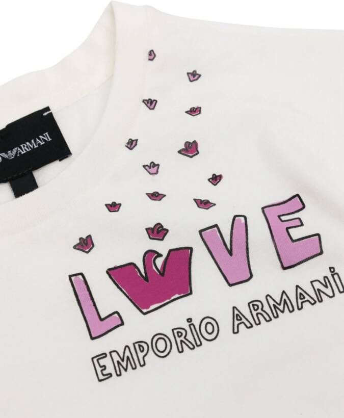 Emporio Armani Kids Twee T-shirts met logoprint Wit