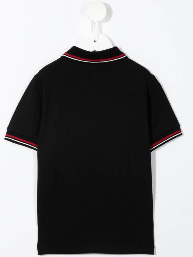 Emporio Armani Kids Poloshirt met gestreepte rand Zwart