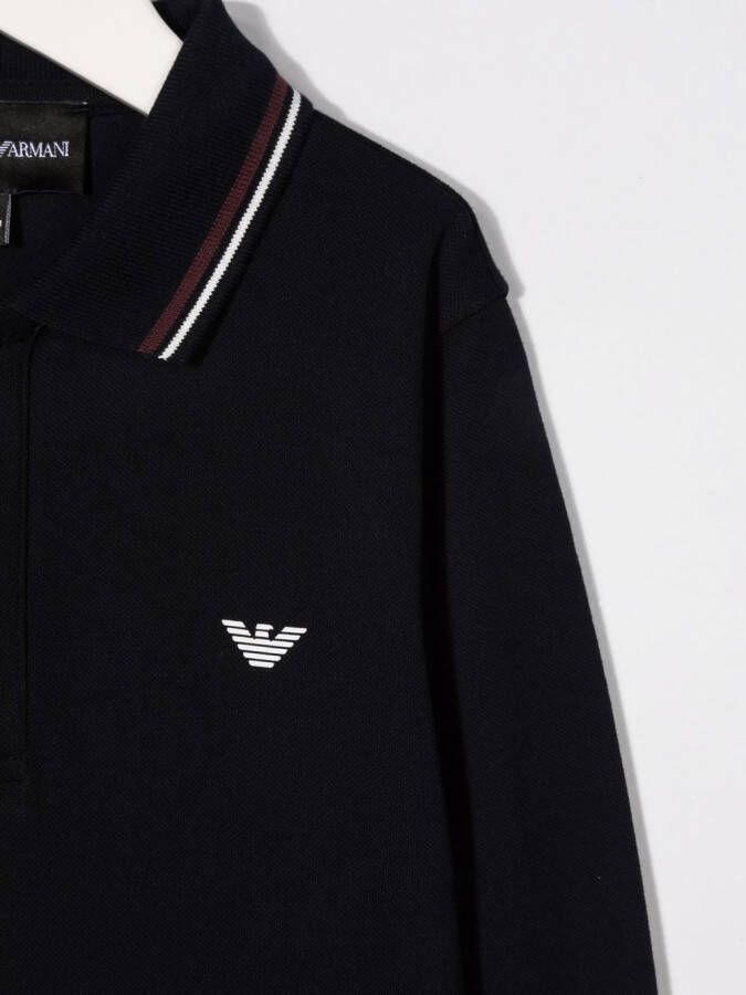 Emporio Armani Kids Poloshirt met logoprint Blauw