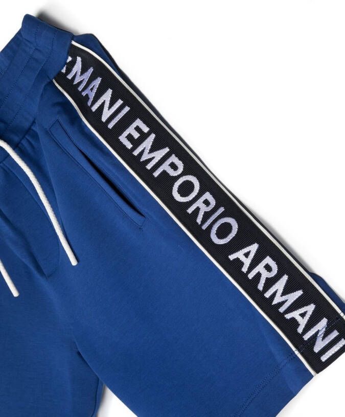 Emporio Armani Kids Shorts met logo Blauw