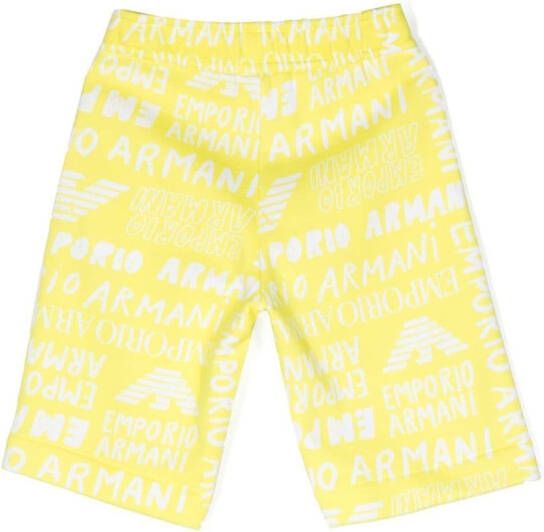 Emporio Armani Kids Shorts met logoprint Geel