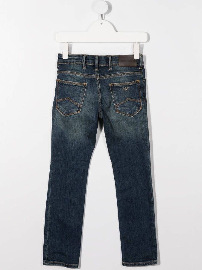 Emporio Armani Kids Skinny jeans Blauw