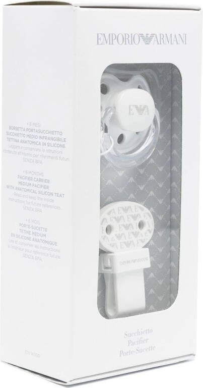 Emporio Armani Kids Speen met logoprint Wit