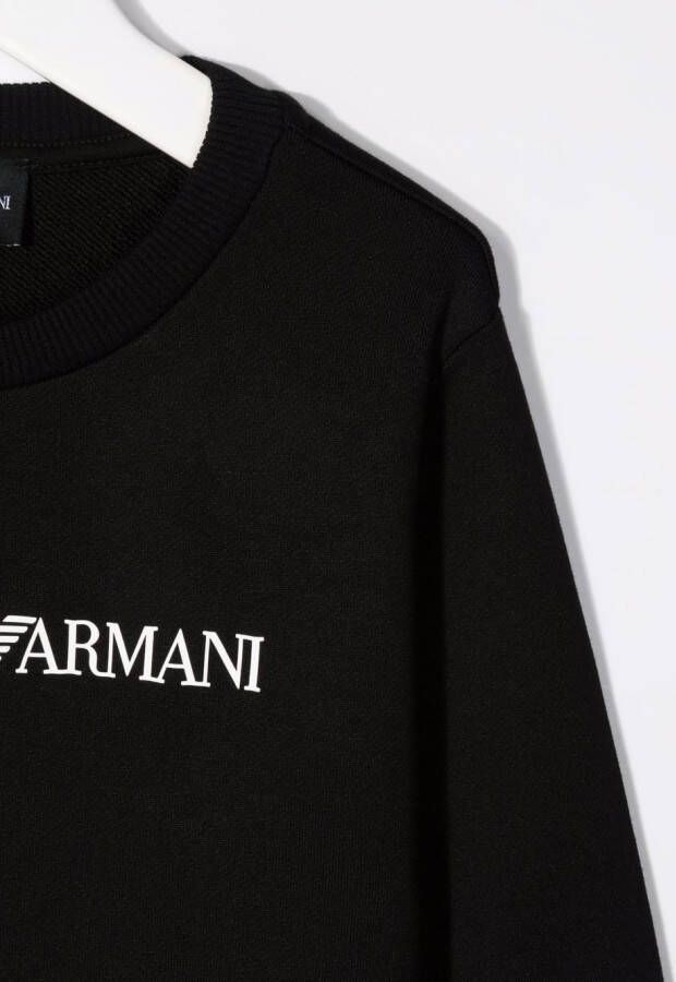 Emporio Armani Kids Sweater met logoprint Zwart