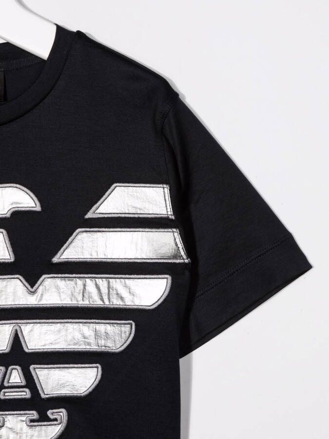 Emporio Armani Kids T-shirt met logopatch Blauw