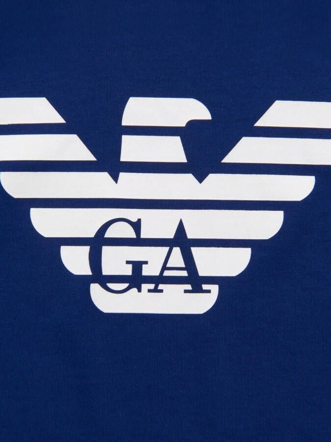 Emporio Armani Kids T-shirt met logoprint Blauw