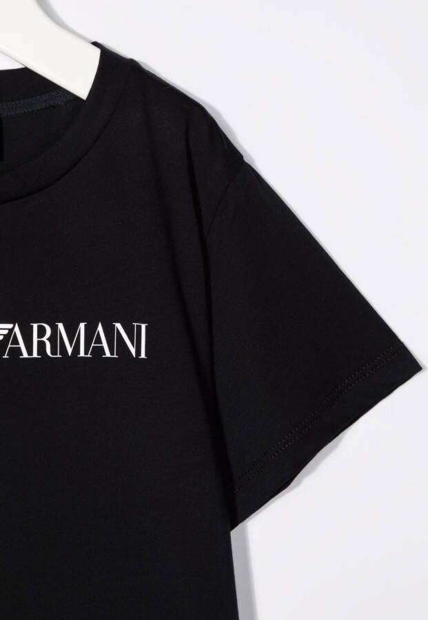 Emporio Armani Kids T-shirt met logoprint Blauw