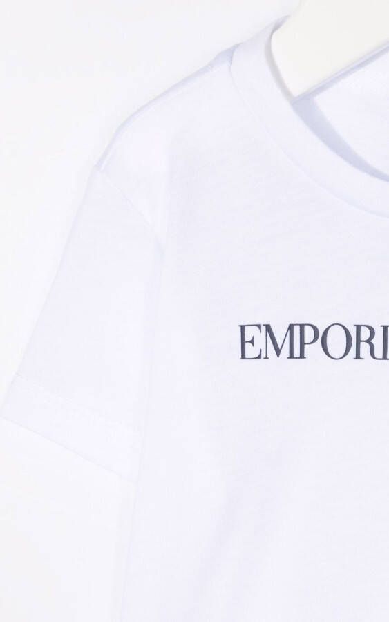 Emporio Armani Kids T-shirt met logoprint Wit