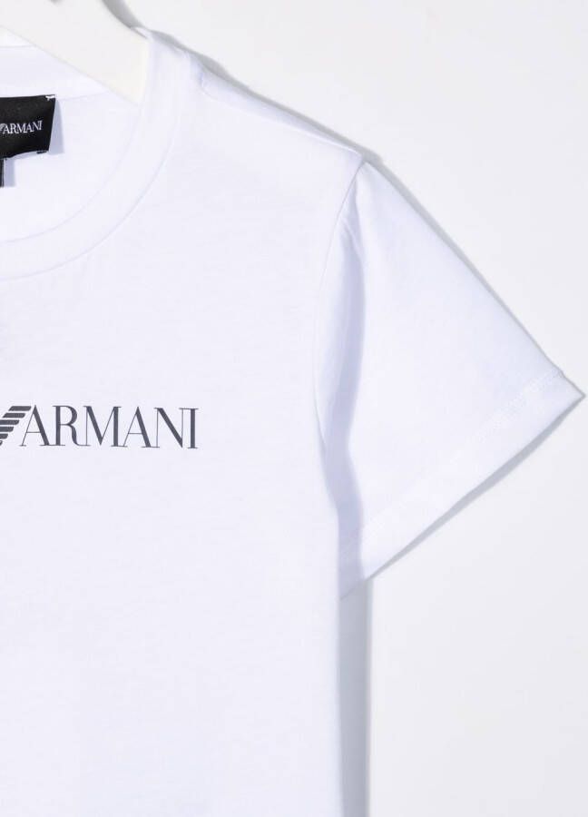 Emporio Armani Kids T-shirt met logoprint Wit