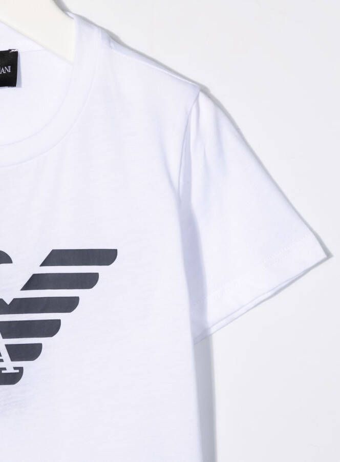 Emporio Armani Kids T-shirt met logoprint Wit