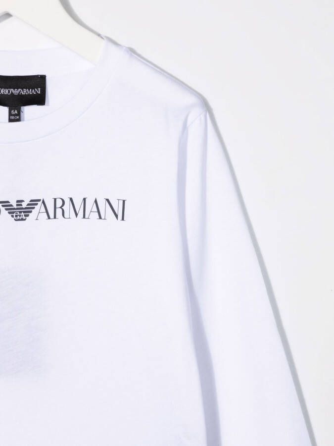 Emporio Armani Kids T-shirt met logoprint Wit