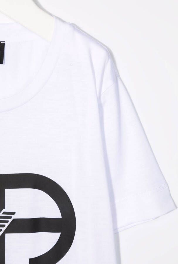 Emporio Armani Kids T-shirt met logoprint Wit