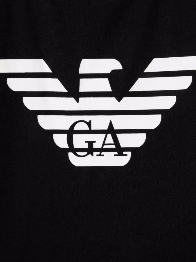 Emporio Armani Kids T-shirt met logoprint Zwart