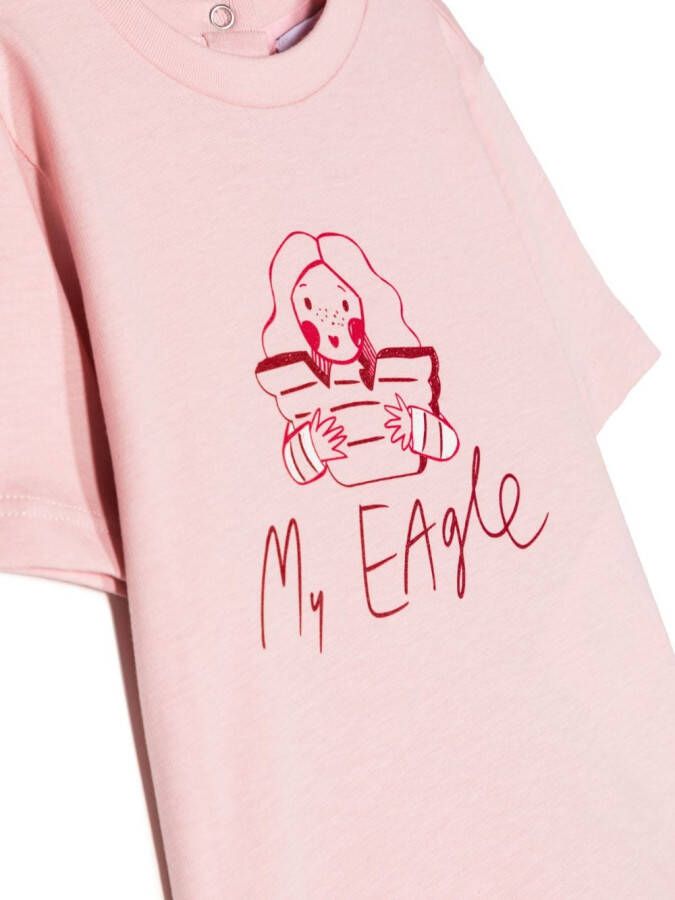 Emporio Armani Kids T-shirt met print Roze