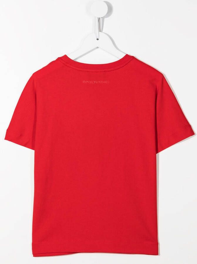 Emporio Armani Kids T-shirt verfraaid met pailletten Rood