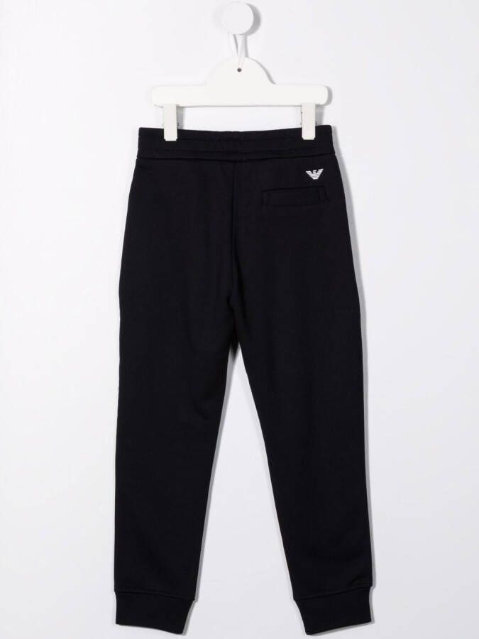 Emporio Armani Kids Trainingsbroek met trekkoord Blauw