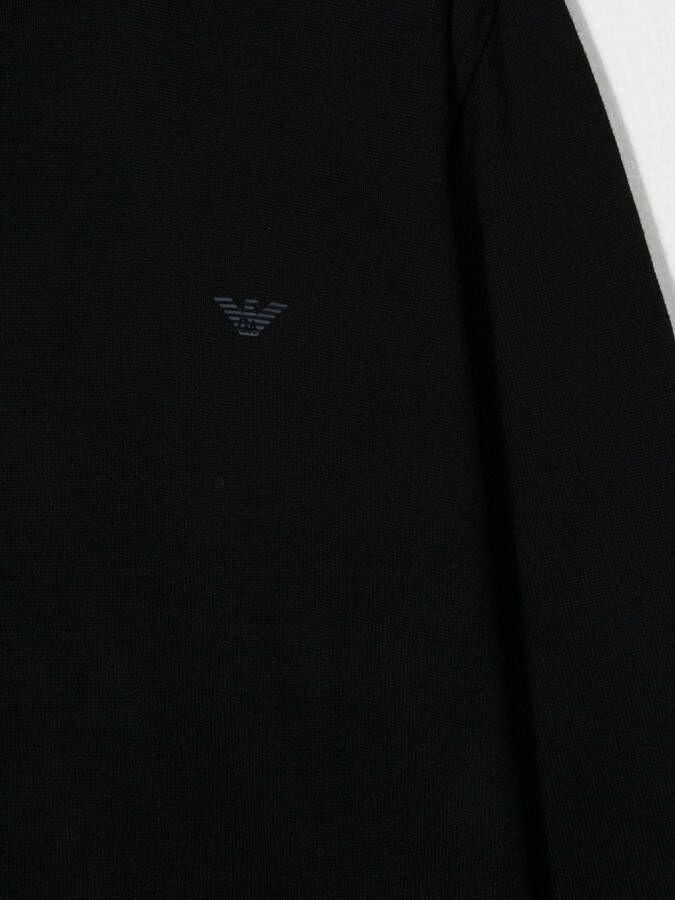 Emporio Armani Kids Trui met geborduurd logo Blauw