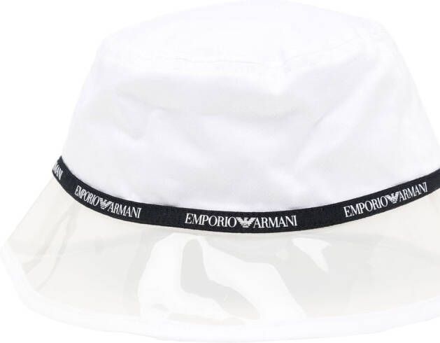 Emporio Armani Kids Vissershoed met logo afwerking Wit