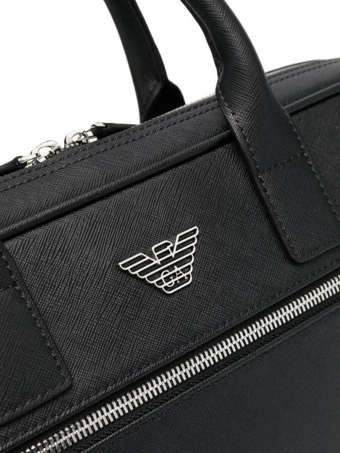Emporio Armani Laptophoes met logoplakkaat Zwart