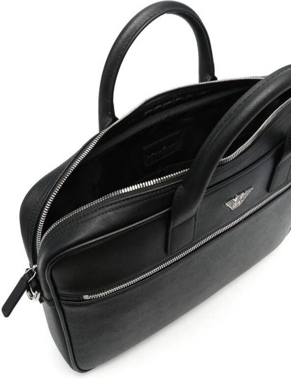 Emporio Armani Laptophoes met logoplakkaat Zwart