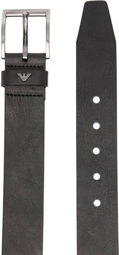 Emporio Armani Leren riem Zwart