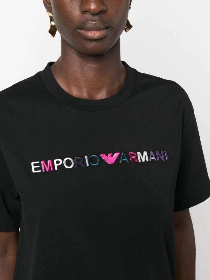 Emporio Armani T-shirt met geborduurd logo Zwart