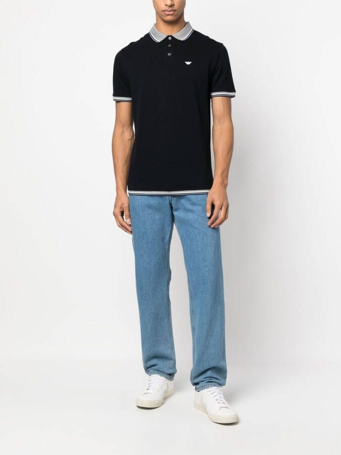 Emporio Armani Poloshirt met geborduurd logo Blauw