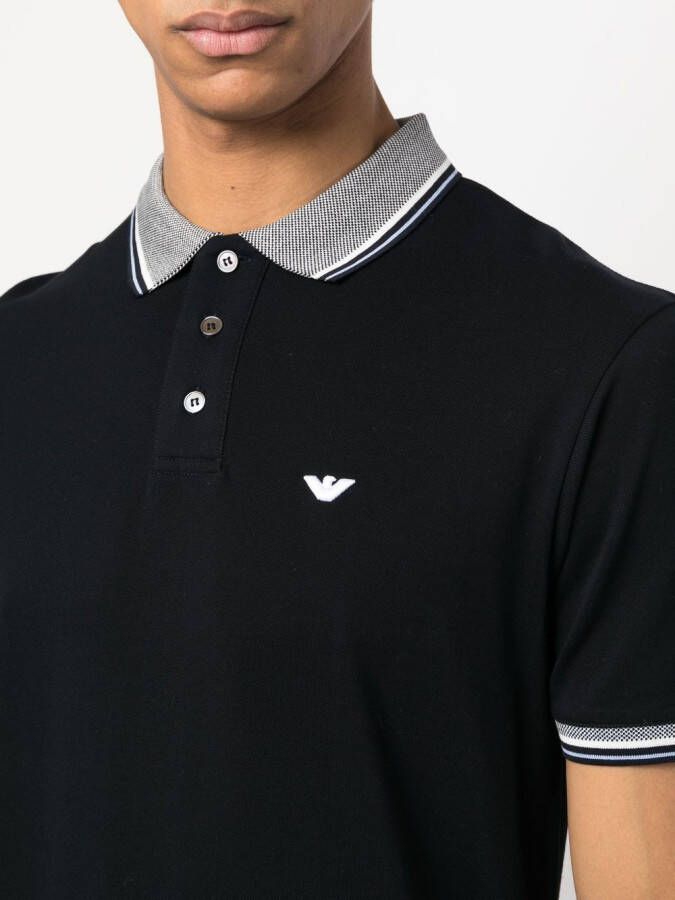 Emporio Armani Poloshirt met geborduurd logo Blauw