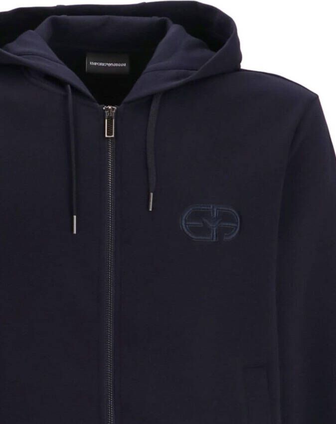 Emporio Armani Hoodie met geborduurd logo Blauw