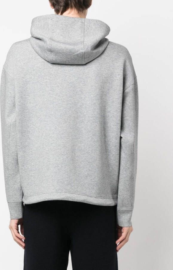 Emporio Armani Hoodie met geborduurd logo Grijs